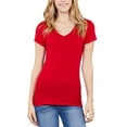 thumbnail image 5 of FashionMille Women's Slim FIt Basic V Neck Fitted Short Sleeve T-Shirt, 5 of 5