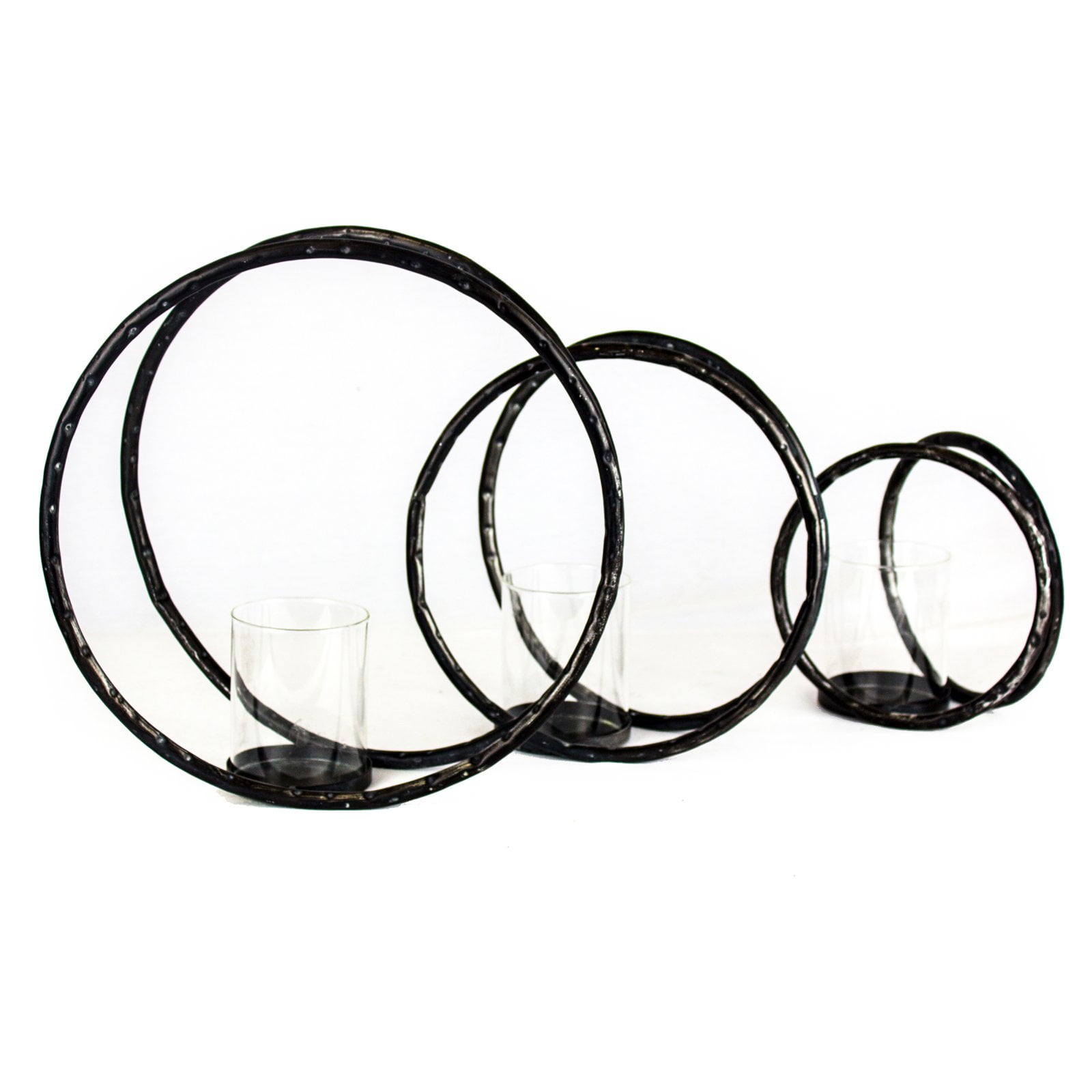 SageBrook Home Round Metal Candle Holders Set of 3