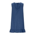 thumbnail image 6 of Bosfbaoi Women's Sleeveless Ruffle Hem Mini Dress, Solid Color Loose Fit Casual Sundress, Soft Breathable Lightweight Dress for Daily Summer, 6 of 9