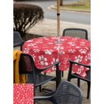 thumbnail image 4 of Outdoor Tablecloth with Umbrella Hole & Zipper, Red Dog Paw Square Tablecloth 54x54 Inch, Modern Geometric Abstract Aesthetics Patio Table Cover Waterproof Table Cloth for Picnic/Party, 4 of 7