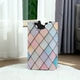 thumbnail image 6 of Yayeee Freestanding Laundry Hamper with Handle Collapsible Large Storage Basket for Clothes, Orange Art Pattern, 6 of 7