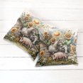 thumbnail image 2 of Ambesonne Rustic Throw Pillow Cover Pack of 2, Vintage Rural Farmhouse Life, 2 Pcs-26"x16", Earth Yellow and Multicolor, 2 of 5