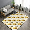 Rugs for Living Room Sunflower Cute Bee Washable Non Slip 60×39 Area