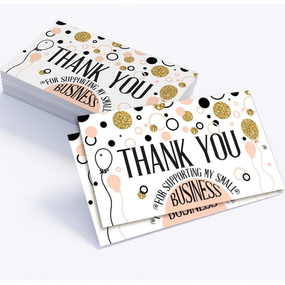 Business Thank You Cards - 3.5" x 2" Standard Business Card - Set of 50 - Blank Stationery - Beautiful and Minimalist Business Thank You Cards for Under $10!