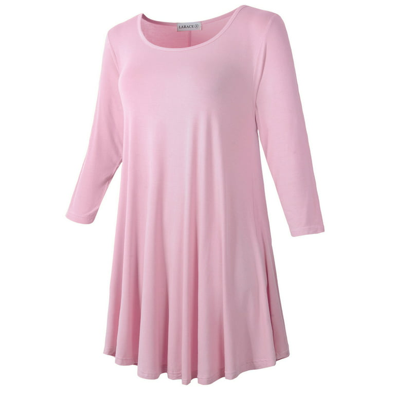 LARACE 3/4 Sleeve Shirts for Women Plus Size Tunic Dressy Top
