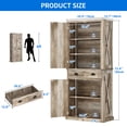 thumbnail image 4 of Dextrus 72" Kitchen Pantry Storage Cabinet, Large Drawer Farmhouse Storage Cabinet with 4 Doors, Rustic Oak, 4 of 13