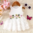 thumbnail image 2 of KPOPLK Infant Girl Tutu Dress Princess Dress Summer Baby Girl Sleeveless Skirt Girls Butterfly Print Cute Dress for 9 12 18M 2T 3(2-3 Years,White), 2 of 7