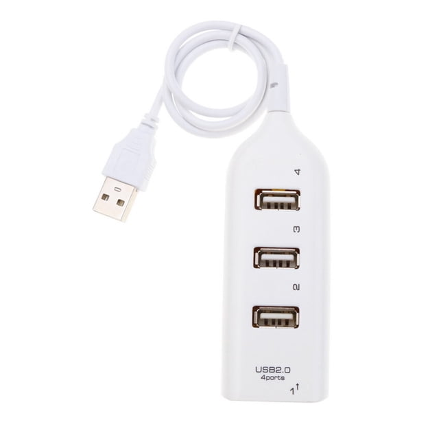 High Speed 4-Port USB 2.0 Hub with Cable, Mini USB Splitter with Power Adapter, Multiple Socket ,Powerful Charging