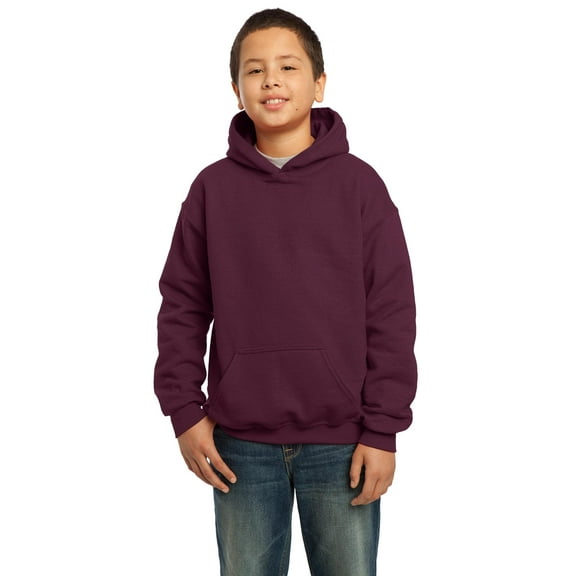 Gildan Boys Long Sleeve Front Pouch Pocket Hooded Sweatshirt. 18500B