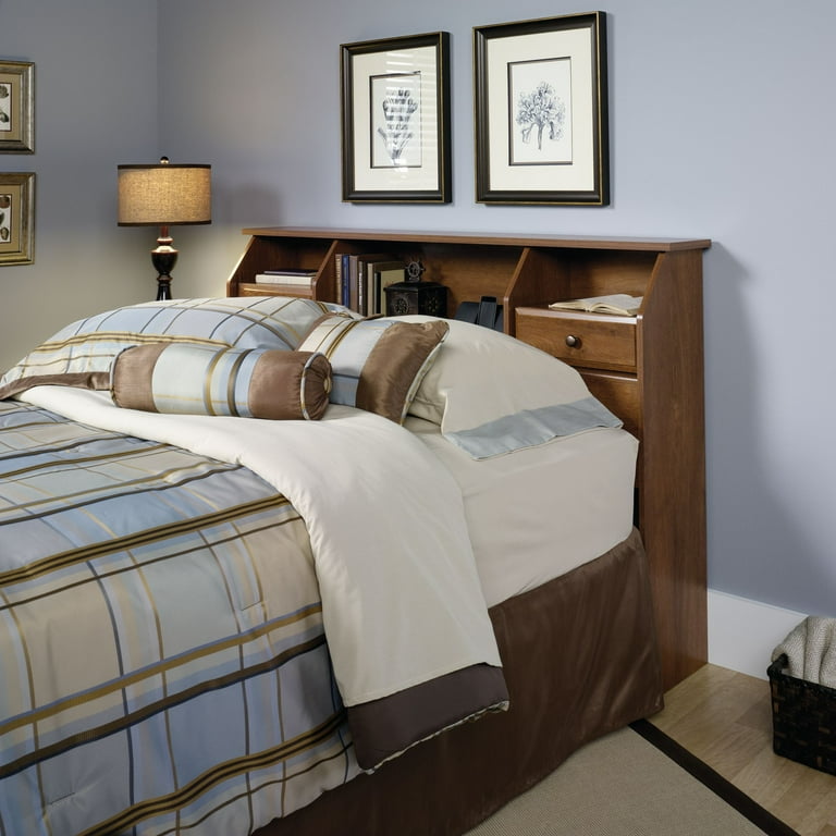 Sauder Shoal Creek Full/Queen Bookcase Headboard, Oiled Oak Finish