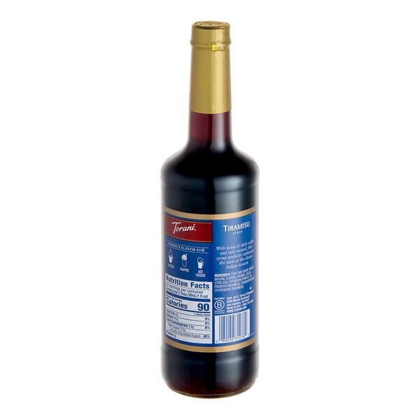 Torani Tiramisu Flavouring Syrup, 25.4 fl oz (750ml) Glass Bottle with Absol Gold Pump