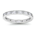 thumbnail image 2 of Full Eternity Baguette Wedding Band Ring CZ 925 Sterling Silver Size 9, 2 of 6