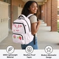 thumbnail image 6 of Yuyamidu Strawberry Axolotl Backpack for Girls 8-12 17 Inch Lightweight Multi Pocket School Bag with Padded Adjustable Straps Perfect for Elementary 3rd-6th Grade Back to School, 6 of 8