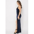 thumbnail image 3 of Fitted Velvet Deep V-Neck With Slit Formal Long Bridesmaid Dress, 3 of 6