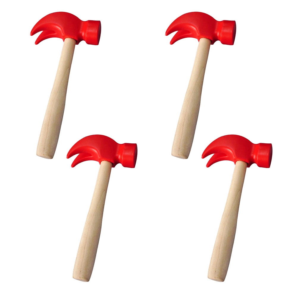 4pcs Wooden Hammer Toys Kids Wooden Mallets Maintenance Hammer Toys for