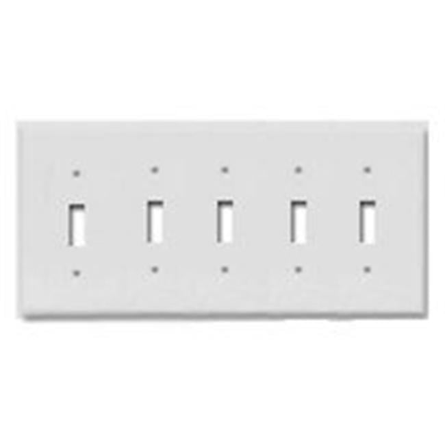 Eagle White 5-gang Toggle Light Switch Cover Thermoset Plastic Wallplate Switchplate 2155w for sale online 