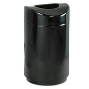 Rubbermaid Eclipse Open Top Waste Receptacle, Round, Steel, 30 gal, Black