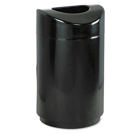 Rubbermaid Eclipse Open Top Waste Receptacle, Round, Steel, 30 gal, Black