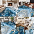 thumbnail image 5 of Area Rug for Living Room, Blue Gold Marble Non-Slip Indoor Large Carpet for Bedroom/Dining Room, Modern Abstract Geometric Gradient Washable Low-Profile Rectangle Floor Runner Rugs - 6 x 9 Ft, 5 of 7