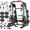 M4-Red (bench & 340LBS BP & cable accessories), variant on Mikolo M4 All-In-One Smith Machine Home Gym Package, 2200 lbs Power Rack Cage with Cable Crossover, 360° Landmine, Barbell Holders and Other Attachments, Total Body Strength Training Cage
