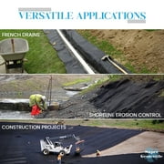 Super Geotextile 4, 6, 8 oz Non Woven Fabric for Landscaping, French Drains, Erosion Control