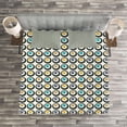 thumbnail image 3 of Ambesonne Retro Quilted Bedspread Set 3 Pcs, Bold Circles Polka Dots, Queen Size, Multicolor, 3 of 3