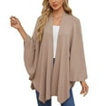 thumbnail image 4 of Tao Tao Women's Elegant Shawl Wraps Soft Open Front Poncho Sweater For Spring Fall Winter Brown, 4 of 4