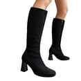 thumbnail image 5 of Mostsola Knee High Boots Women Heel Zip up Suede Fall Boots for Women 2025 Mid Calf Boots, 5 of 7