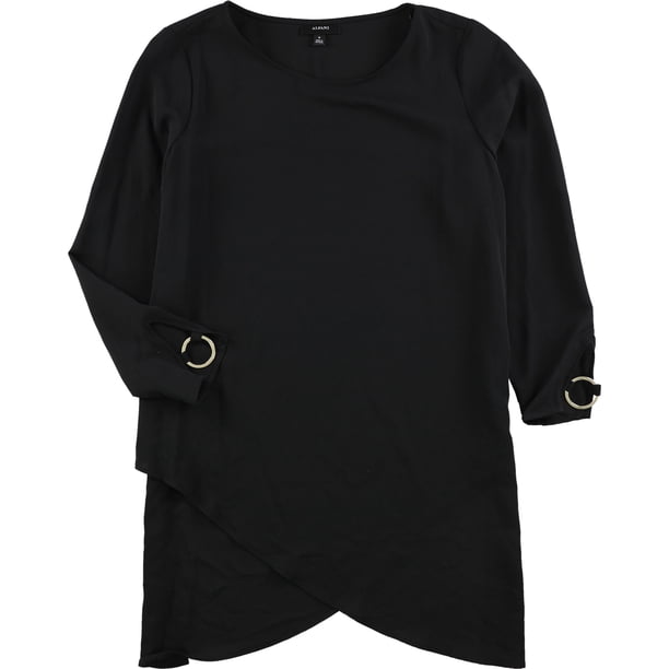 Blusa tipo Túnica Alfani con Puños Divididos para Mujer Negro Mediano