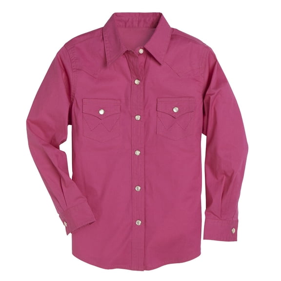Wrangler Girls Girl`s L/S Snap Shirt XS Pink