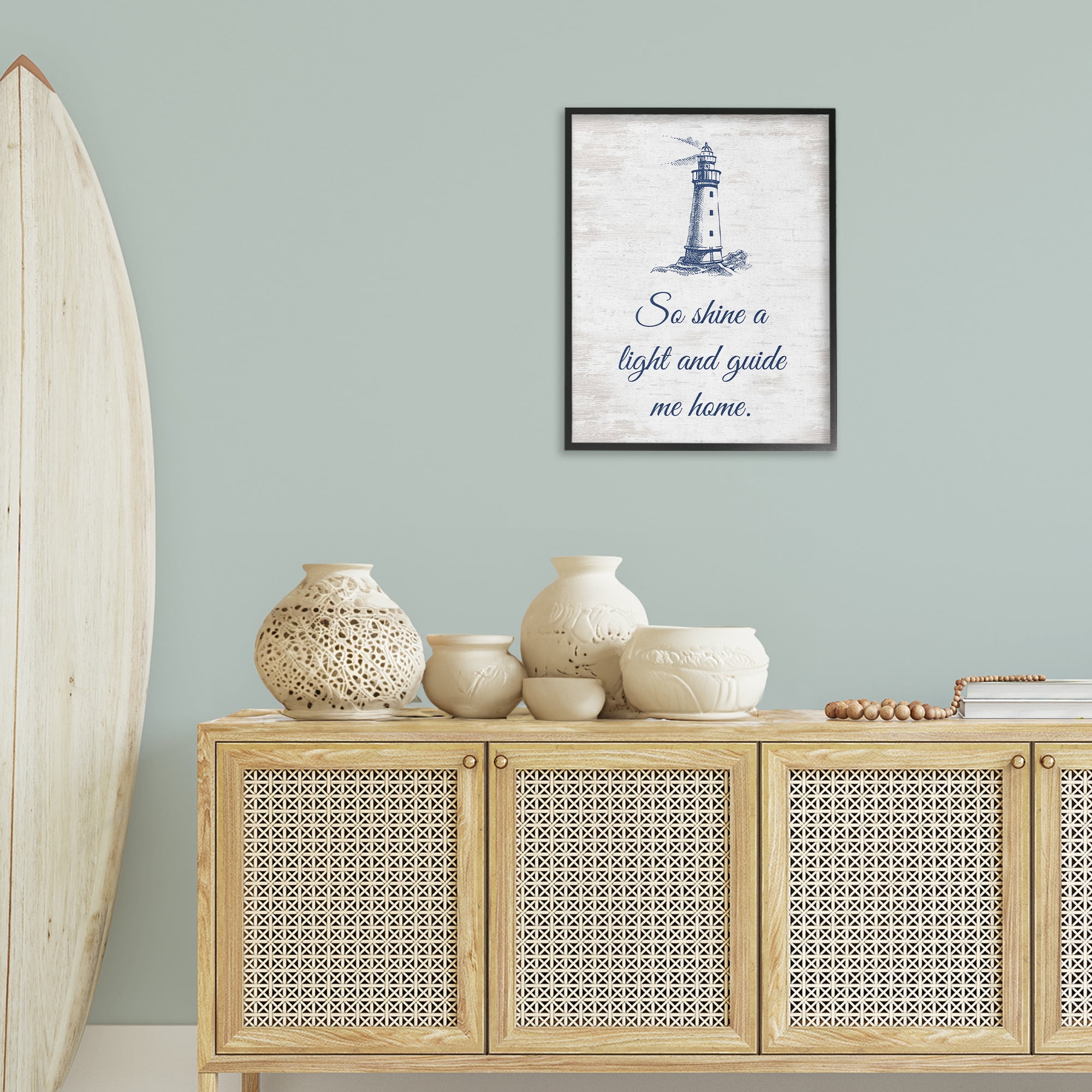 Stupell Industries Guide Me Home Coastal Painting Black Framed Art Print Wall Art, 24 x 30