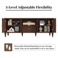 thumbnail image 2 of CBJCBJ 67"Mid-Century Modern TV Stand for TVs up to 75" ,Media Console With Storage and Adjustable Partition , Brown, 2 of 9