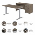 thumbnail image 3 of Pemberly Row Ensemble de Bureau Debout Réglable en Bois d'Ingénierie 60W en Hickory Moderne, 3 of 6