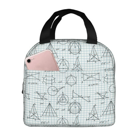 Insulated Lunch Bag for Women Men - Math equation Print Leakproof Cooler Lunch Box for Women Men  Lunch Tote Bags for Work School Picnic Travel