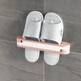 thumbnail image 6 of 3 in 1 Shoes Rack PP Slipper Hanger Wall Mounted Folding Adhesive Towel Storage Shelf for Home Bathroom, Pink, 6 of 9