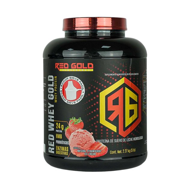 Proteina de suero de leche hidrolizada Red Gold Red Whey Fresas Ice Cream