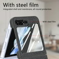 thumbnail image 2 of Compatible with Samsung Galaxy Z Flip 5 Case, Luxury Hinge Protection + Steel Screen Cover Drop-Resistance Ultra Slim Bumper Frame Folding Case for Samsung Galaxy Z Flip 5 5G, Black, 2 of 8