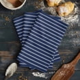 thumbnail image 6 of Navy Blue Striped Kitchen Towels Set of 3, Water Absorbent Dish Towel, Navy Blue White Farmhouse Stripes Decorative Hand Towels - Quick Drying Cloth for Cooking Baking, 18x28 Inch, 6 of 8