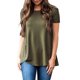 thumbnail image 5 of Pullover de Color Sólido de las Mujeres, Nuevo Botón de Manga Corta Cuello Redondo para el Uso Casual Y de Fiesta, Blusa Diaria Suave, Camiseta de Moda Callejera, 5 of 6