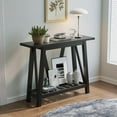 thumbnail image 5 of Farmhouse Console Table, Wood Entryway Table with Storage Behind Couch Sofa Table for Entry Way, Embossed Wood Grain Black, 5 of 14