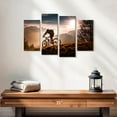 thumbnail image 2 of Elephant Stock Sunset Mountain Biking Wall Art - Horizontal Multi Panel Canvas - Living Room Wall Decor - Sports Multi Panel - Black And Gray Decor - 24" x 14", 2 of 4