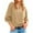 Khaki, variant on Women's Button Neck Sweater Long Sleeve Henley Fashion Loose Knit Pullover for Fall and Winter, Casual and Comfortable Top, Ideal for Daily Wear,Army Green,Size L