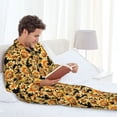 thumbnail image 4 of Salouo Sunflowers 1 Print Button-Front Long Sleeve Pajama Set for Men, Soft 2Pjs Men's Long Sleeve Sleepwear -Large, 4 of 7