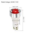 thumbnail image 2 of Unique Bargains Ac / Dc 110V 12mm Feux de Signalisation LED Rouges, 5 Pack, 2 of 5