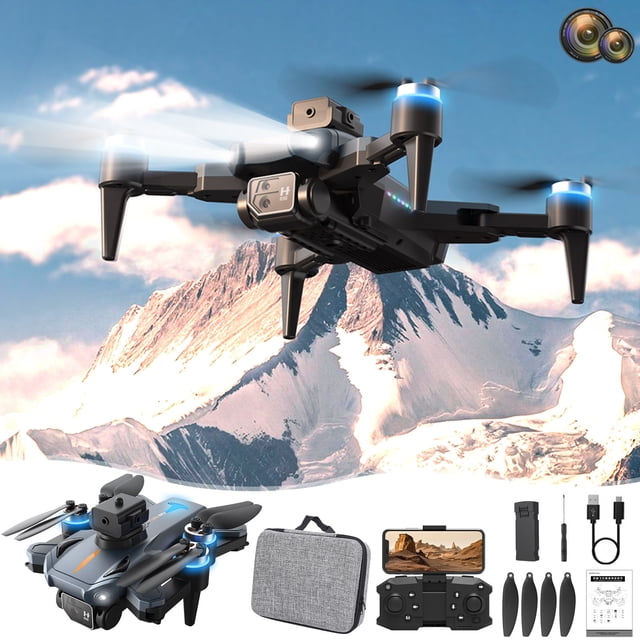 Ganfancp 8K Brushless Motor Drone Fotografía Aérea Drone con Cámara Versátil Quadcopter con Altitud Hold Modo Sin Cabeza Cámara Drone para Adultos Plegable Artículos En Liquidación 1X Volante, 1X Man