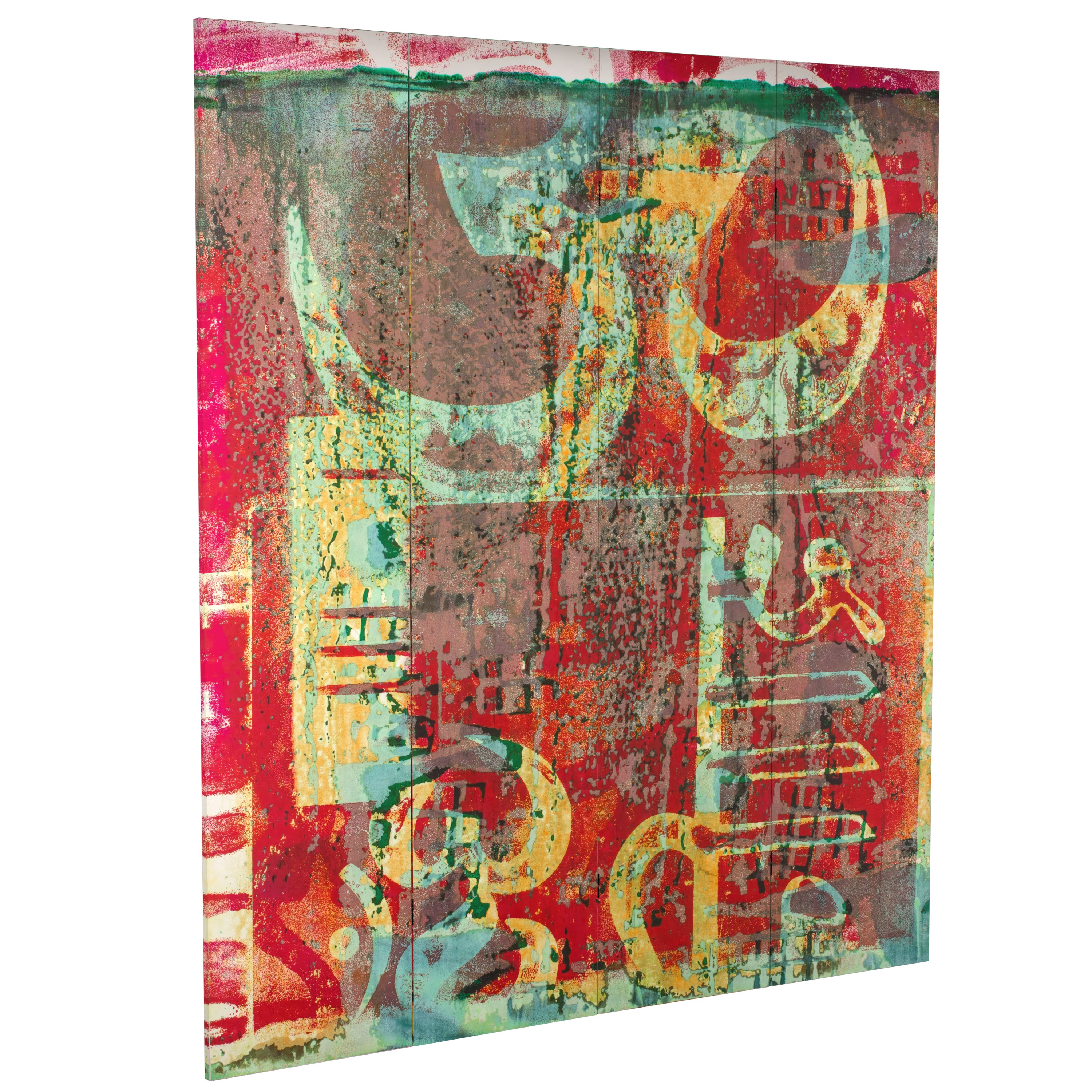 6 ft. Tall Double Sided Urban Mantra Canvas Room Divider