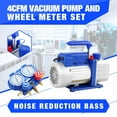 thumbnail image 2 of 4CFM 1/3HP Air Vacuum Pump, HVAC A/C Refrigeration Tool Kit with Built-in Oil Sight Glass, AC Single-Stage Rotary Vane Vacuum Pump with Wheel Meter Set R410A R134A R22 HVAC AC Refrigerant Set, Blue, 2 of 7