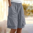 thumbnail image 7 of YanHoo Cargo Shorts for Women High Waisted Drawstring Bermuda Shorts Casual Outdoor Hiking Athletic Short Pants with Pockets, 7 of 7