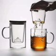thumbnail image 1 of Taza de Cristal de 500ml/350ml, Boca forma forma forma , Doble Pared, Creativa, Resistente Al Calor, , para Bebidas, , Taza de de Cristal para 350 ml Baoblaze Taza de café, 1 of 8
