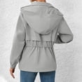 thumbnail image 5 of GEWSEY Women's Lightweight Military Anorak Jackets Safari Hoodie Utility Drawstring Coat Windproof Windbreaker Raincoats (Grey, XXL), 5 of 9